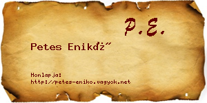 Petes Enikő névjegykártya